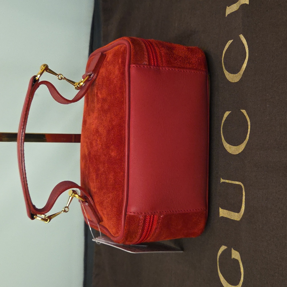 Gucci 1970’S Red Suede Vanity Bag Ultra Rare collectable, excellent cond - Picture 8 of 13
